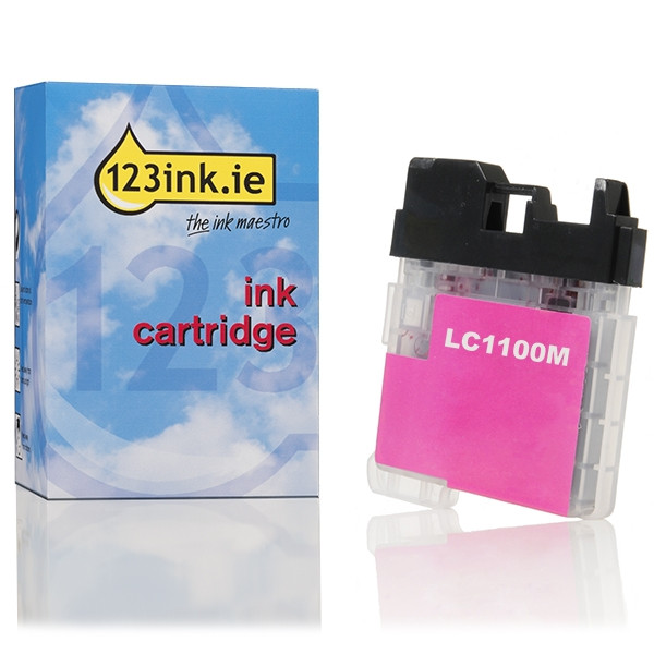 123ink version replaces Brother LC-1100M magenta ink cartridge LC1100MC 028858 - 1