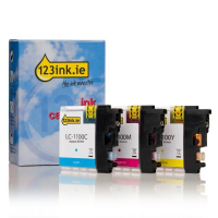 123ink version replaces Brother LC-1100RBWBP C/M/Y ink cartridge 3-pack LC-1100RBWBPC LC1100RBWBPC 132134