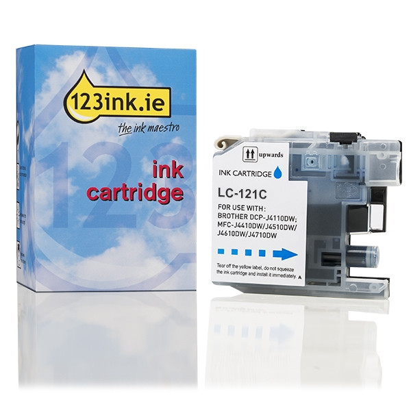 123ink version replaces Brother LC-121C cyan ink cartridge LC-121CC 029117 - 1