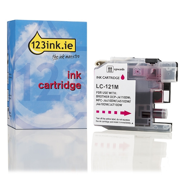 123ink version replaces Brother LC-121M magenta ink cartridge LC-121MC 029119 - 1