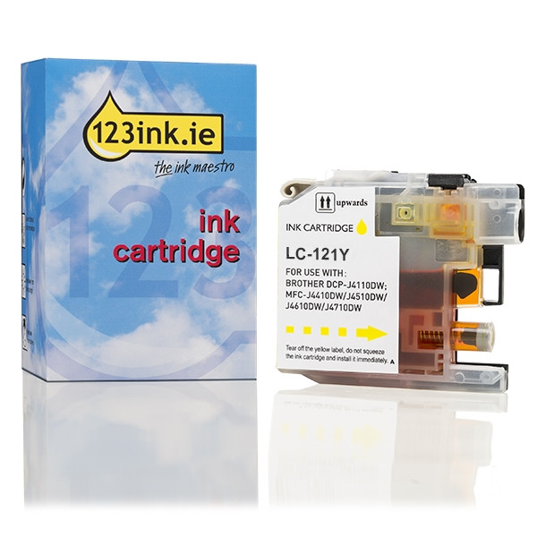 123ink version replaces Brother LC-121Y yellow ink cartridge LC-121YC 029121 - 1