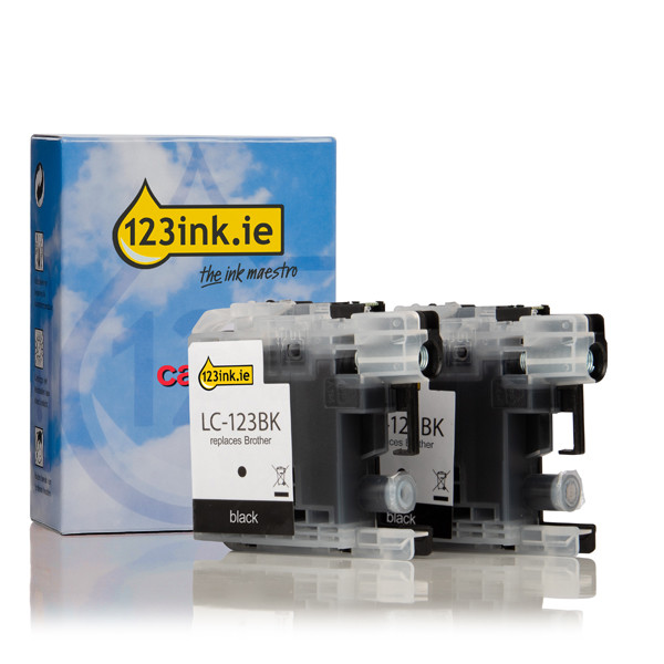 123ink version replaces Brother LC-123BKBP2 black ink cartridge 2-pack LC-123BKBP2C 132092 - 1