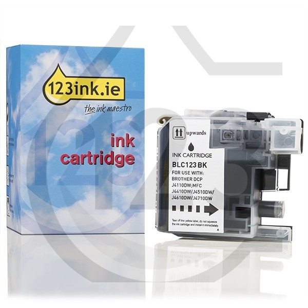 123ink version replaces Brother LC-123BK black ink cartridge LC-123BKC 350000 - 1