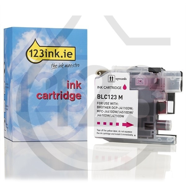 123ink version replaces Brother LC-123M magenta ink cartridge LC-123MC 350002 - 1