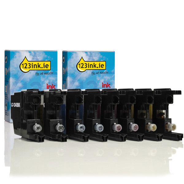 123ink version replaces Brother LC-1240VALBP BK/C/M/Y ink cartridge 8-pack  125953 - 1