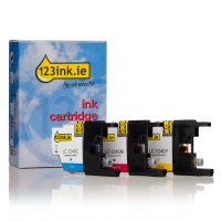 123ink version replaces Brother LC-1240 C/M/Y ink cartridges 3-pack