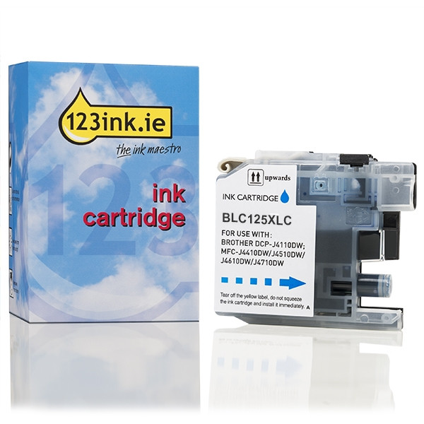123ink version replaces Brother LC-125XLC high capacity cyan ink cartridge LC-125XLCC 029101 - 1