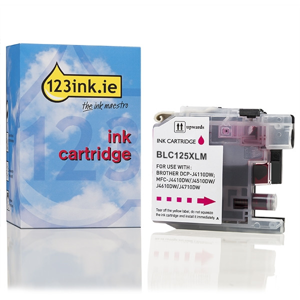 123ink version replaces Brother LC-125XLM high capacity magenta ink cartridge LC-125XLMC 029103 - 1