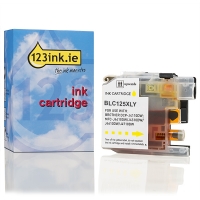 123ink version replaces Brother LC-125XLY high-capacity yellow ink cartridge