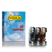 123ink version replaces Brother LC-125XL C/M/Y ink cartridge 3-pack  130221
