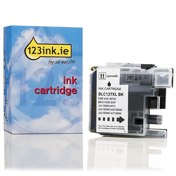 123ink version replaces Brother LC-127XLBK high-capacity black ink cartridge 029099 - 1