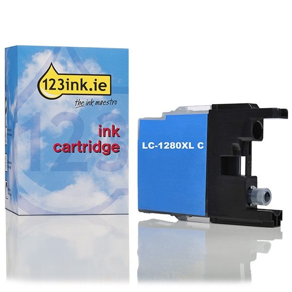 123ink version replaces Brother LC-1280XLC high capacity cyan ink cartridge LC1280XLCC 029061 - 1