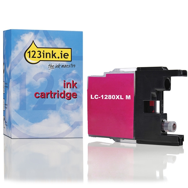 123ink version replaces Brother LC-1280XLM high capacity magenta ink cartridge LC1280XLMC 029065 - 1