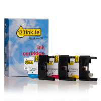 123ink version replaces Brother LC-1280XLRBWBP C/M/Y ink cartridge 3-pack