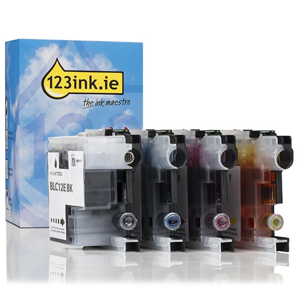 123ink version replaces Brother LC-12E BK/C/M/Y ink cartridge 4-pack  127233 - 1