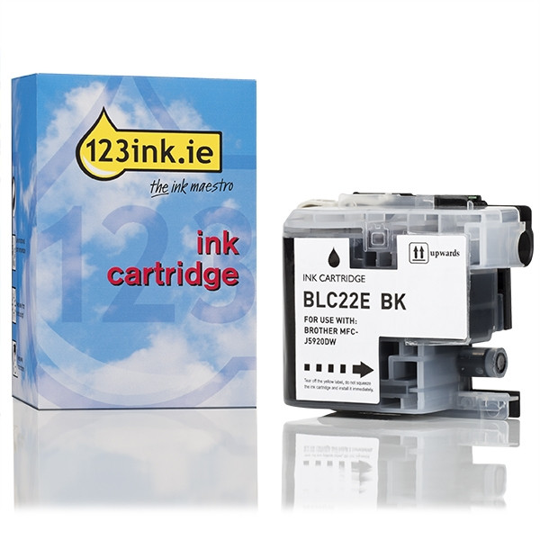 123ink version replaces Brother LC-22EBK black ink cartridge LC22EBKC 028943 - 1