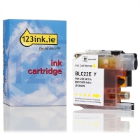 123ink version replaces Brother LC-22EY yellow ink cartridge LC22EYC 028949