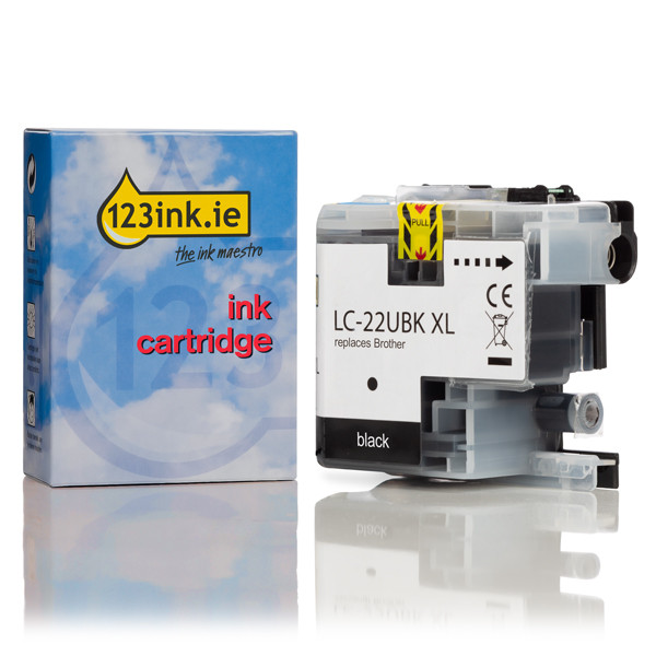 123ink version replaces Brother LC-22UBK XL black ink cartridge LC-22UBKC 350029 - 1