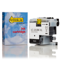 123ink version replaces Brother LC-22UBK XL black ink cartridge LC-22UBKC 350029