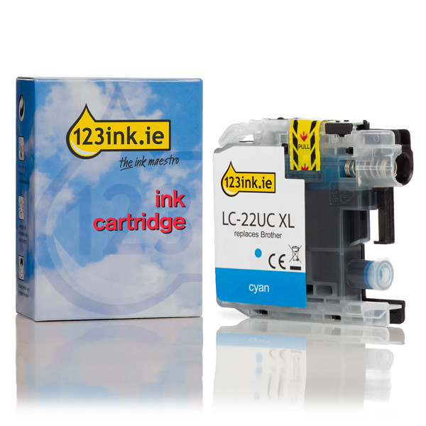 123ink version replaces Brother LC-22UC XL cyan ink cartridge LC-22UCC 350031 - 1