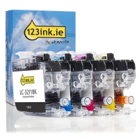 123ink version replaces Brother LC-3211VAL BK/C/M/Y ink cartridge 4-pack LC3211VALC 127241