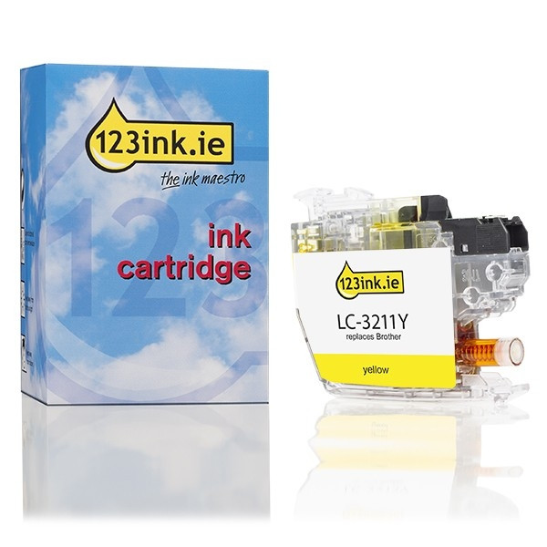 123ink version replaces Brother LC-3211Y yellow ink cartridge LC3211YC 028485 - 1