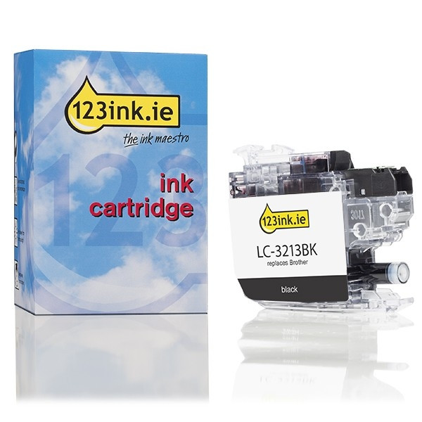 123ink version replaces Brother LC-3213BK high capacity black ink cartridge LC3213BKC 028487 - 1