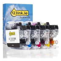 123ink version replaces Brother LC-3213VAL BK/C/M/Y ink cartridge 4-pack LC3213VALBPC 127240