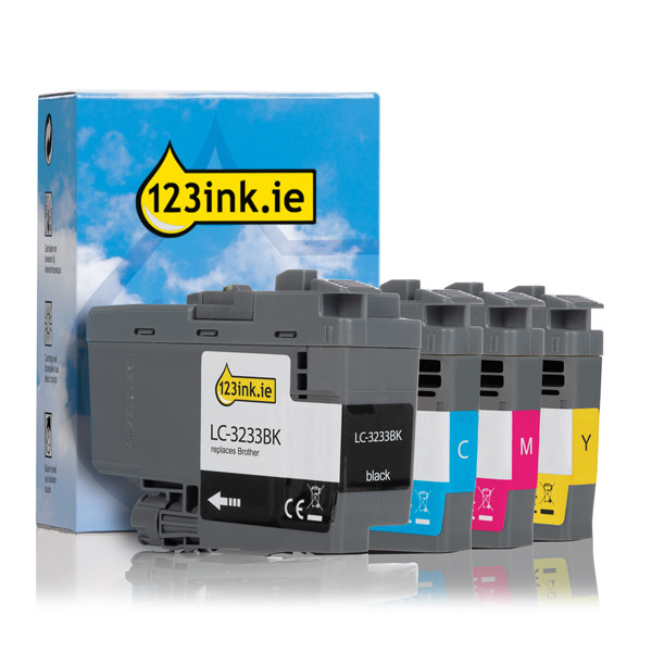 123ink version replaces Brother LC-3233 BK/C/M/Y ink cartridge 4-pack  127246 - 1