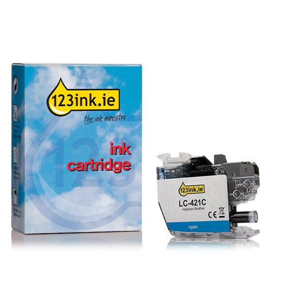 123ink version replaces Brother LC-421C cyan ink cartridge LC-421CC 051287 - 1