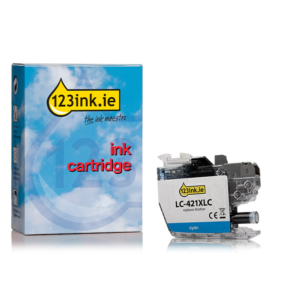 123ink version replaces Brother LC-421XLC high-capacity cyan ink cartridge 051297 - 1
