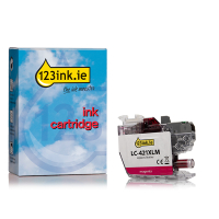 123ink version replaces Brother LC-421XLM high-capacity magenta ink cartridge
