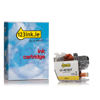 123ink version replaces Brother LC-421XLY high-capacity yellow ink cartridge
