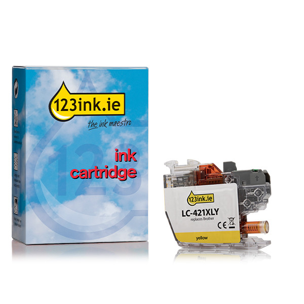 123ink version replaces Brother LC-421XLY high capacity yellow ink cartridge 051301 - 1