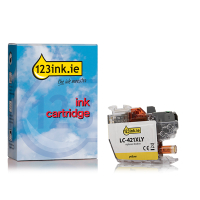 123ink version replaces Brother LC-421XLY high capacity yellow ink cartridge LC-421XLYC 051301