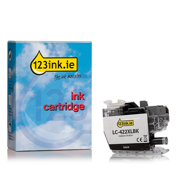123ink version replaces Brother LC-422XLBK high capacity black ink cartridge 160255 - 1