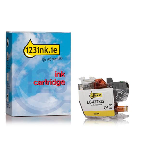 123ink version replaces Brother LC-422XLY high capacity yellow ink cartridge 051319 - 1