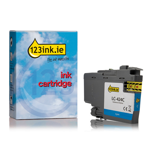 123ink version replaces Brother LC-424C cyan ink cartridge LC424CC 051269 - 1