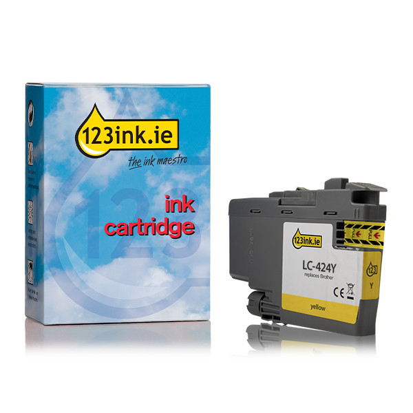 123ink version replaces Brother LC-424Y yellow ink cartridge LC424YC 051273 - 1