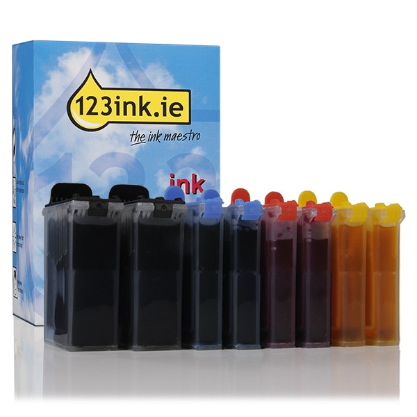 123ink version replaces Brother LC-50 BK/C/M/Y ink cartridge 8-pack LC50BKC LC50CC LC50MC LC50YC 125650 - 1