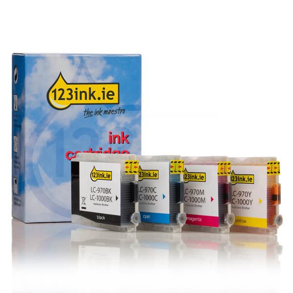 123ink version replaces Brother LC-970VALBP BK/C/M/Y ink cartridge 4-pack LC-970VALBPC 132114 - 1