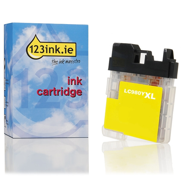 123ink version replaces Brother LC-980XLY high-capacity yellow ink cartridge 028884 - 1