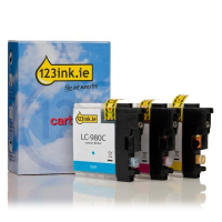 123ink version replaces Brother LC-980 C/M/Y ink cartridge 3-pack LC-980RBWBPC 132138