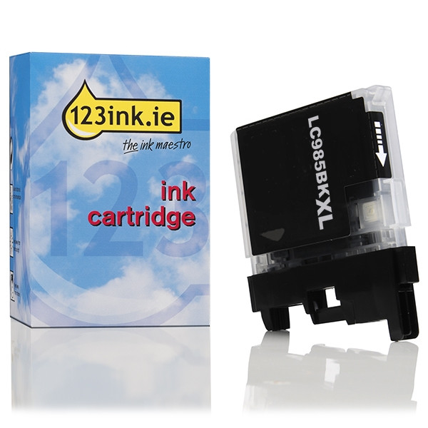 123ink version replaces Brother LC-985BK XL high capacity black ink cartridge LC985BKC 028326 - 1