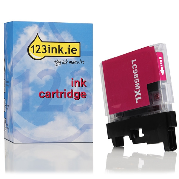 123ink version replaces Brother LC-985M XL high capacity magenta ink cartridge LC985MC 028334 - 1