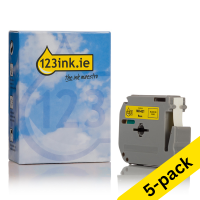 123ink version replaces Brother M-K621BZ black on yellow tape, 9mm | 5-pack 650701