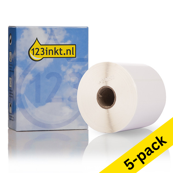 123ink version replaces Brother RD-S04E1 pre-cut labels, 76mm x 26mm | 5-pack 650679 - 1