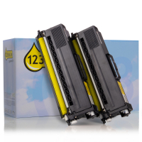 123ink version replaces Brother TN-329Y high capacity yellow toner 2-pack TN329YTWINC 132186
