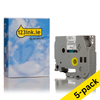 123ink version replaces Brother TZe-111 black on transparent tape, 6mm | 5-pack 650634