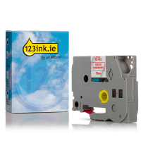 123ink version replaces Brother TZe-132 red on transparent tape, 12mm 080617